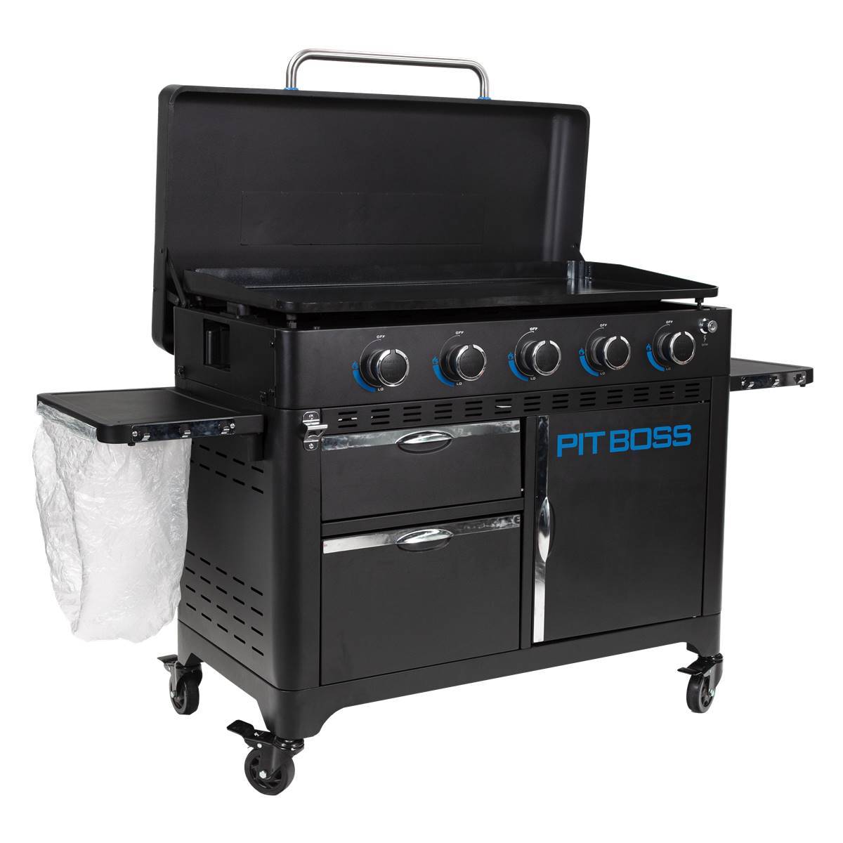 Plancha à gaz fonte Pit Boss Ultimate 5 brûleurs 92 x 46 chariot + couvercle - Image 5
