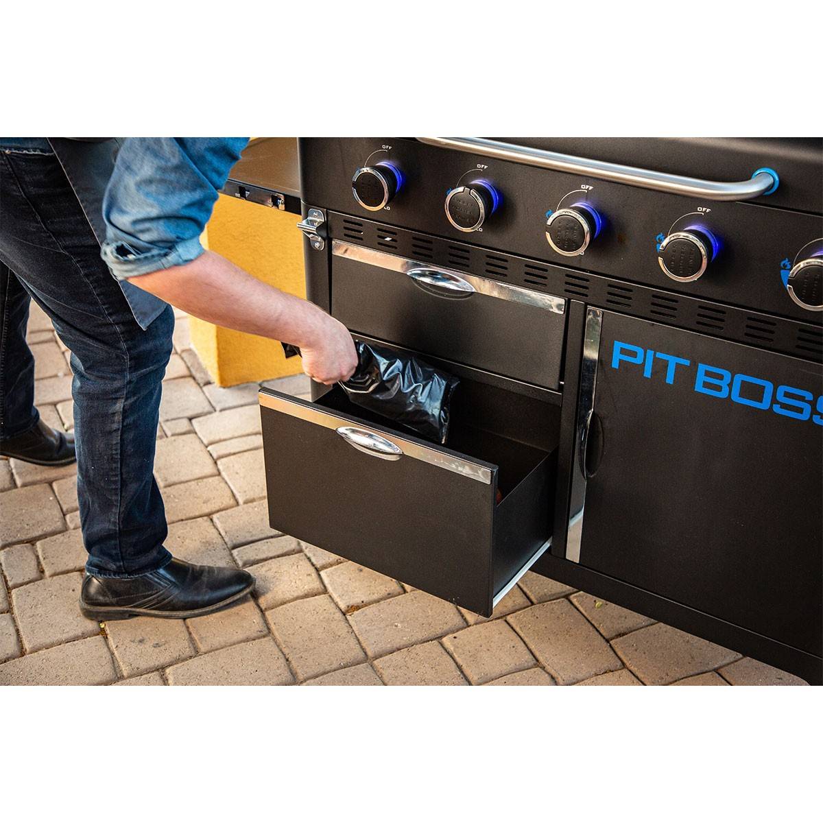 Plancha à gaz fonte Pit Boss Ultimate 5 brûleurs 92 x 46 chariot + couvercle - Image 6