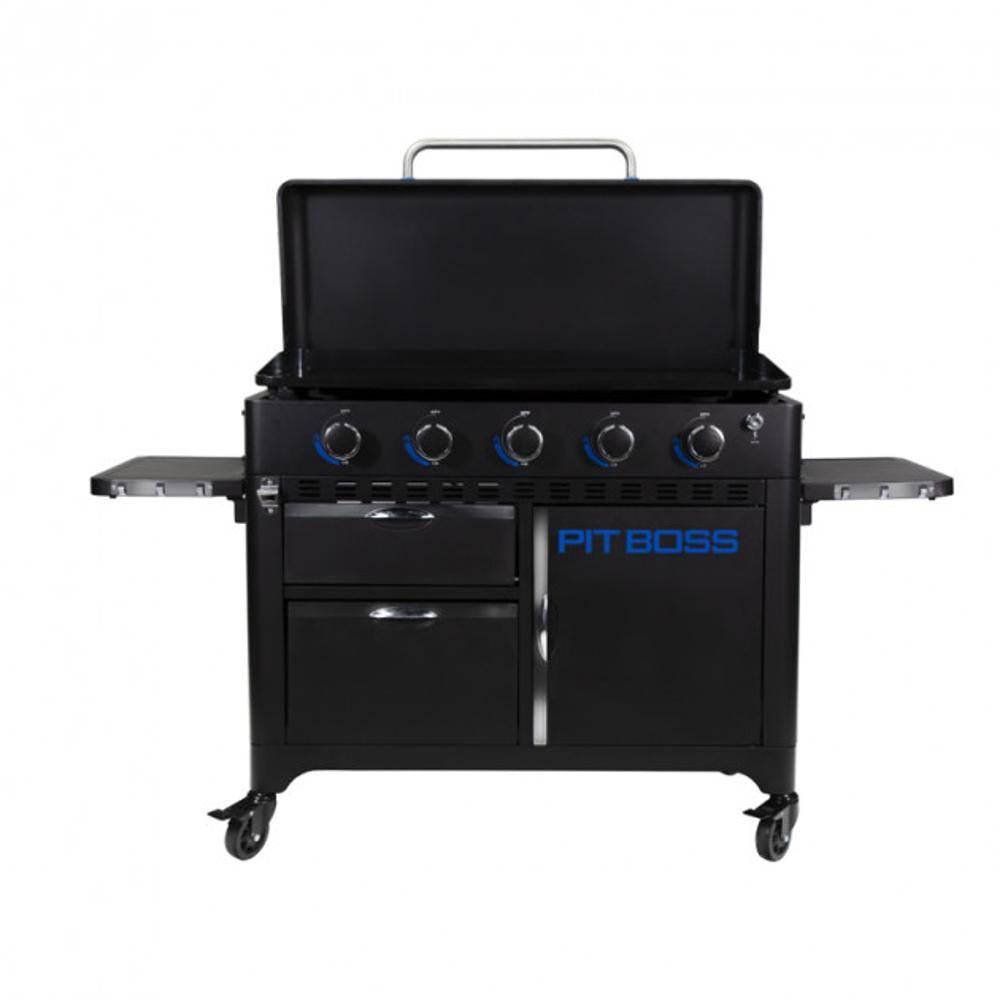 Plancha à gaz fonte Pit Boss Ultimate 5 brûleurs 92 x 46 chariot + couvercle - Image 2