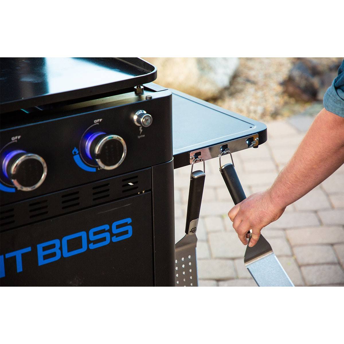 Plancha à gaz fonte Pit Boss Ultimate 5 brûleurs 92 x 46 chariot + couvercle - Image 7