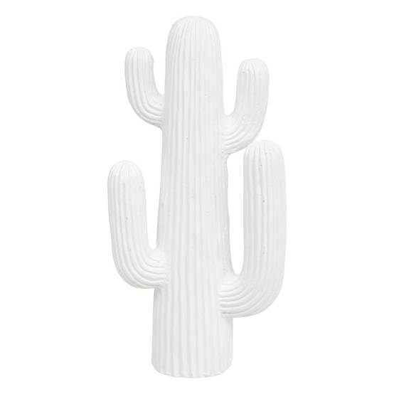 Objet déco Cactus Blanc en magnésie H 38 cm - Image 1