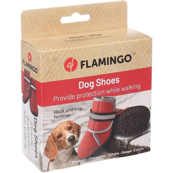 Flamingo - Chaussures Kajan Rouge taille S, 7 x 5.8 cm. 2 pièces pour chien - Image 1