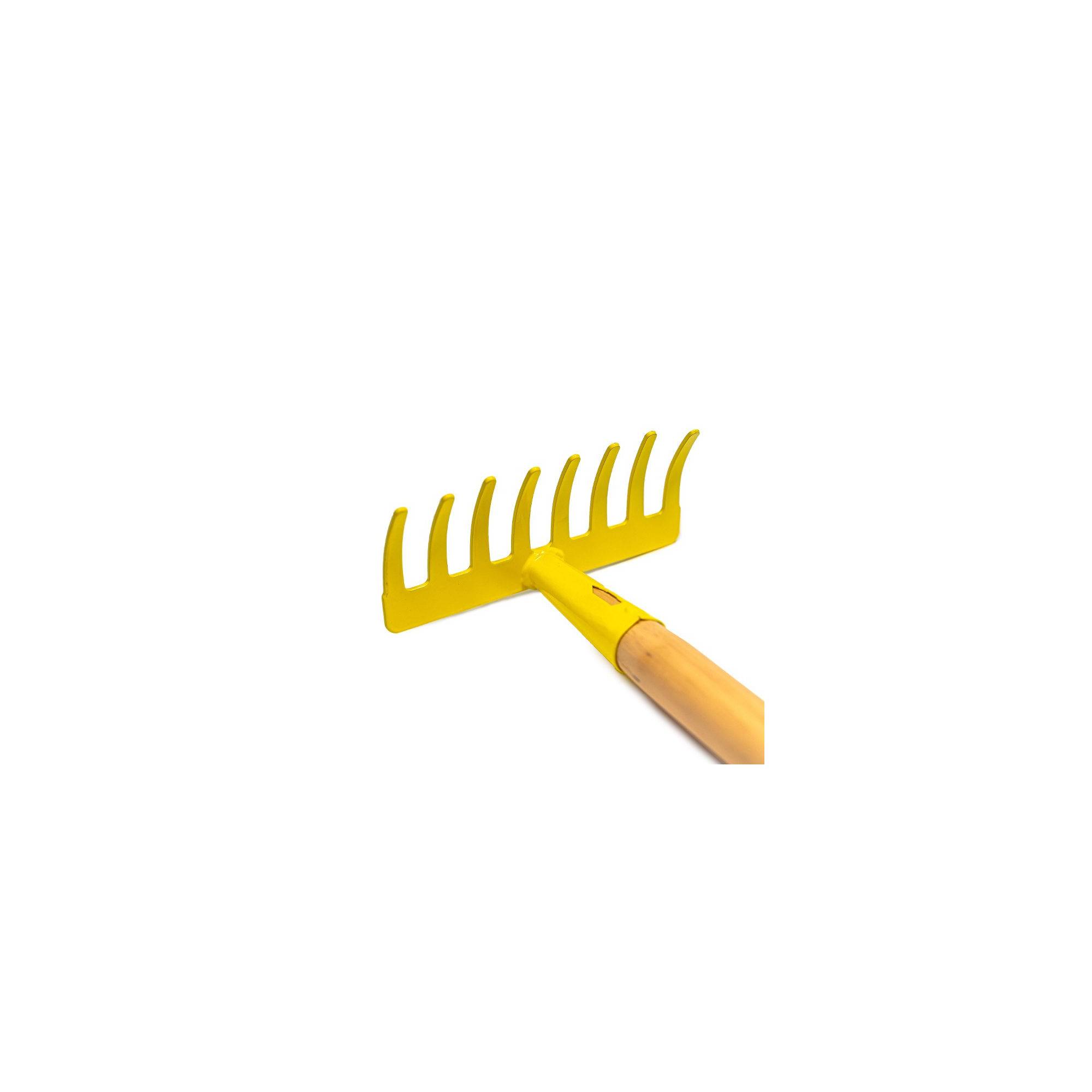 Jouet de plage - Râteau pour enfant - Jaune - Manche en bois - Image 2