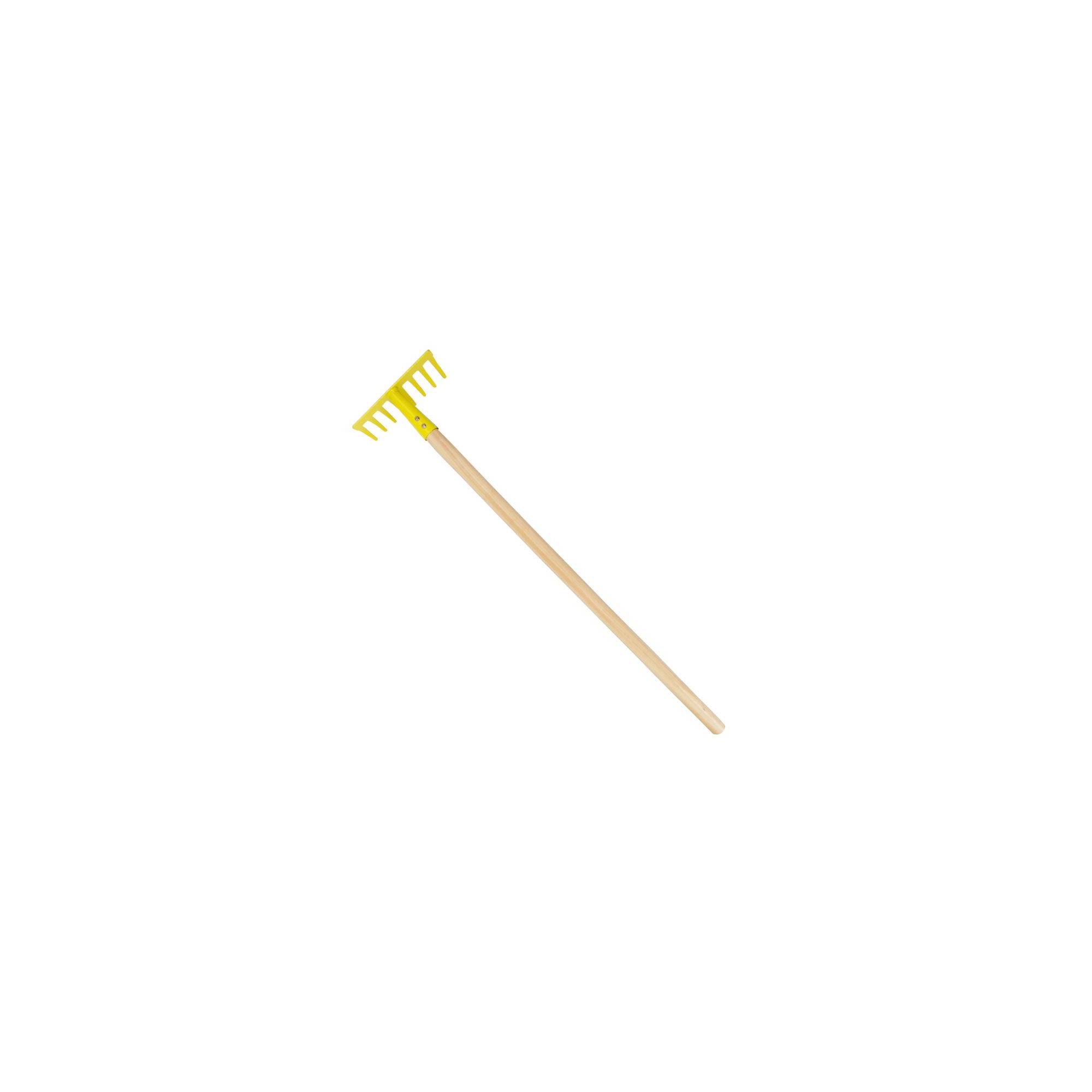 Jouet de plage - Râteau pour enfant - Jaune - Manche en bois - Image 1