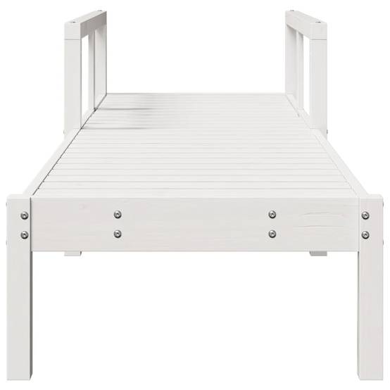 Maison Chic - Bain de soleil - Transat - Chaise longue blanc 199,5x62x55 cm bois massif de pin - MEUBLE PRO - Image 4