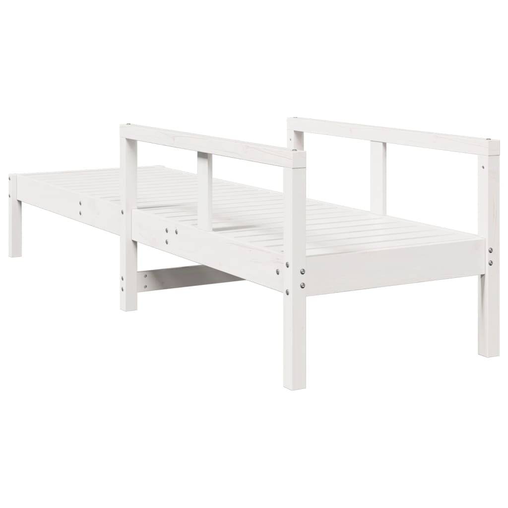 Maison Chic - Bain de soleil - Transat - Chaise longue blanc 199,5x62x55 cm bois massif de pin - MEUBLE PRO - Image 6