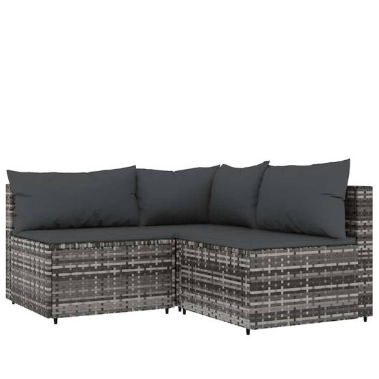 Salon de jardin modulable 4 pièces Résine tressée Canapé et Table basse pour Jardin Gris – ComfortXL Outdoor Living - Image 3