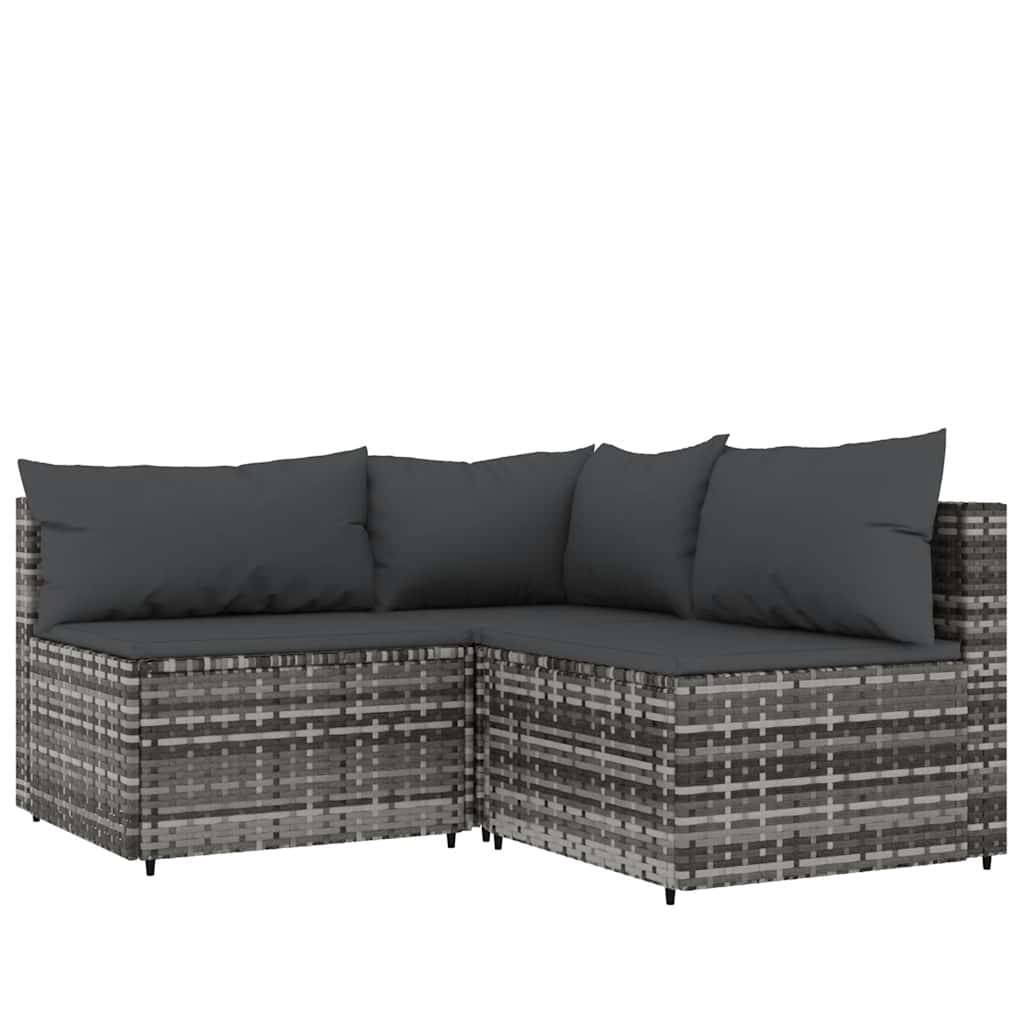 Salon de jardin modulable 4 pièces Résine tressée Canapé et Table basse pour Jardin Gris – ComfortXL Outdoor Living - Image 3