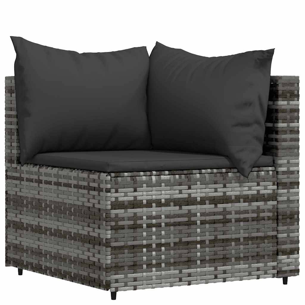 Salon de jardin modulable 4 pièces Résine tressée Canapé et Table basse pour Jardin Gris – ComfortXL Outdoor Living - Image 4