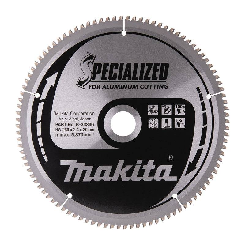 Makita - Lames carbure "Specialized" pour aluminium, pour scies radiales et à onglets MAKITA - taille Ø260 mm x 100 Dents - MAKITA ACCESSOIRES - Imagen 1