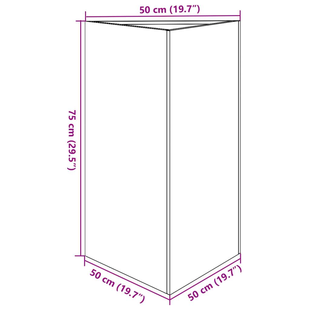 Jardinière bac lit surélevé plantes fleurs terrasse jardin triangulaire 50 x 43 x 75 cm acier noir - Image 8