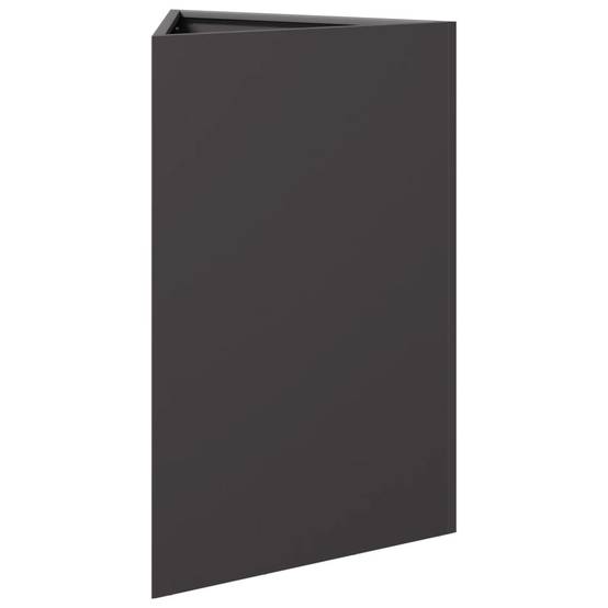Jardinière bac lit surélevé plantes fleurs terrasse jardin triangulaire 50 x 43 x 75 cm acier noir - Image 2