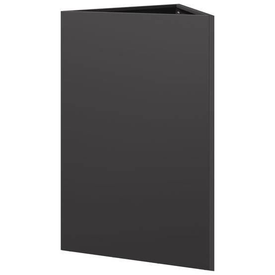 Jardinière bac lit surélevé plantes fleurs terrasse jardin triangulaire 50 x 43 x 75 cm acier noir - Image 4