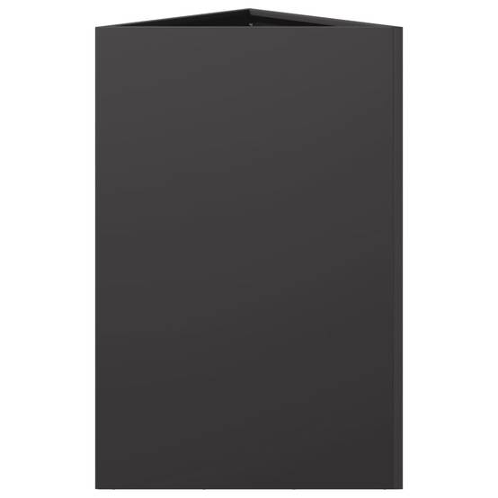 Jardinière bac lit surélevé plantes fleurs terrasse jardin triangulaire 50 x 43 x 75 cm acier noir - Image 3