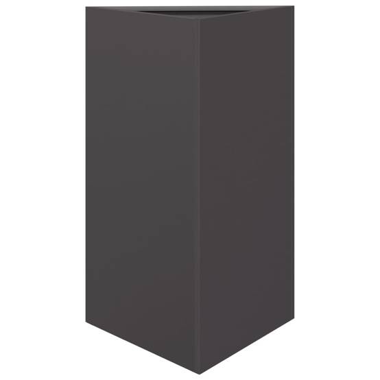Jardinière bac lit surélevé plantes fleurs terrasse jardin triangulaire 50 x 43 x 75 cm acier noir - Image 1