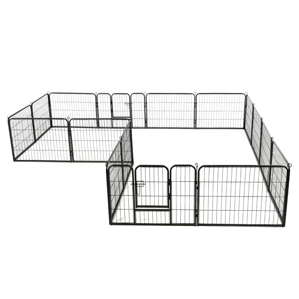 Vidaxl - Parc pour chiens 16 panneaux Acier 60 x 80 cm Noir vidaXL 275492 - Imagen 6