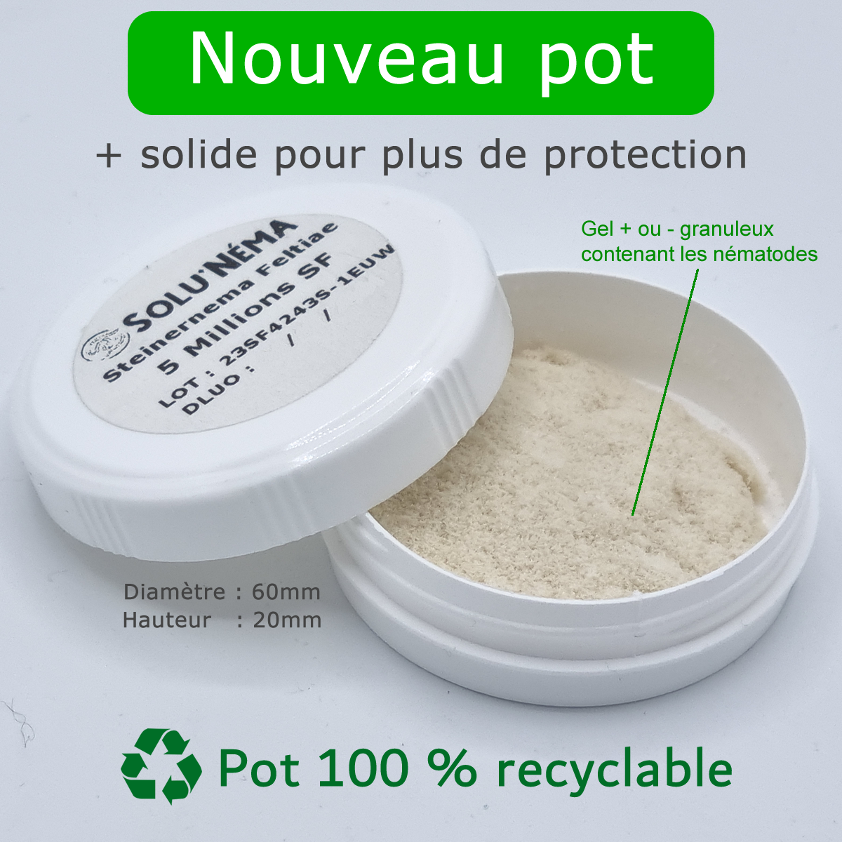 Solunéma - Nématodes SF contre la Mouche du Terreau - 5 millions Steinernema Feltiae - Traitement pour 25 pots soit environ 10m² - Image 2
