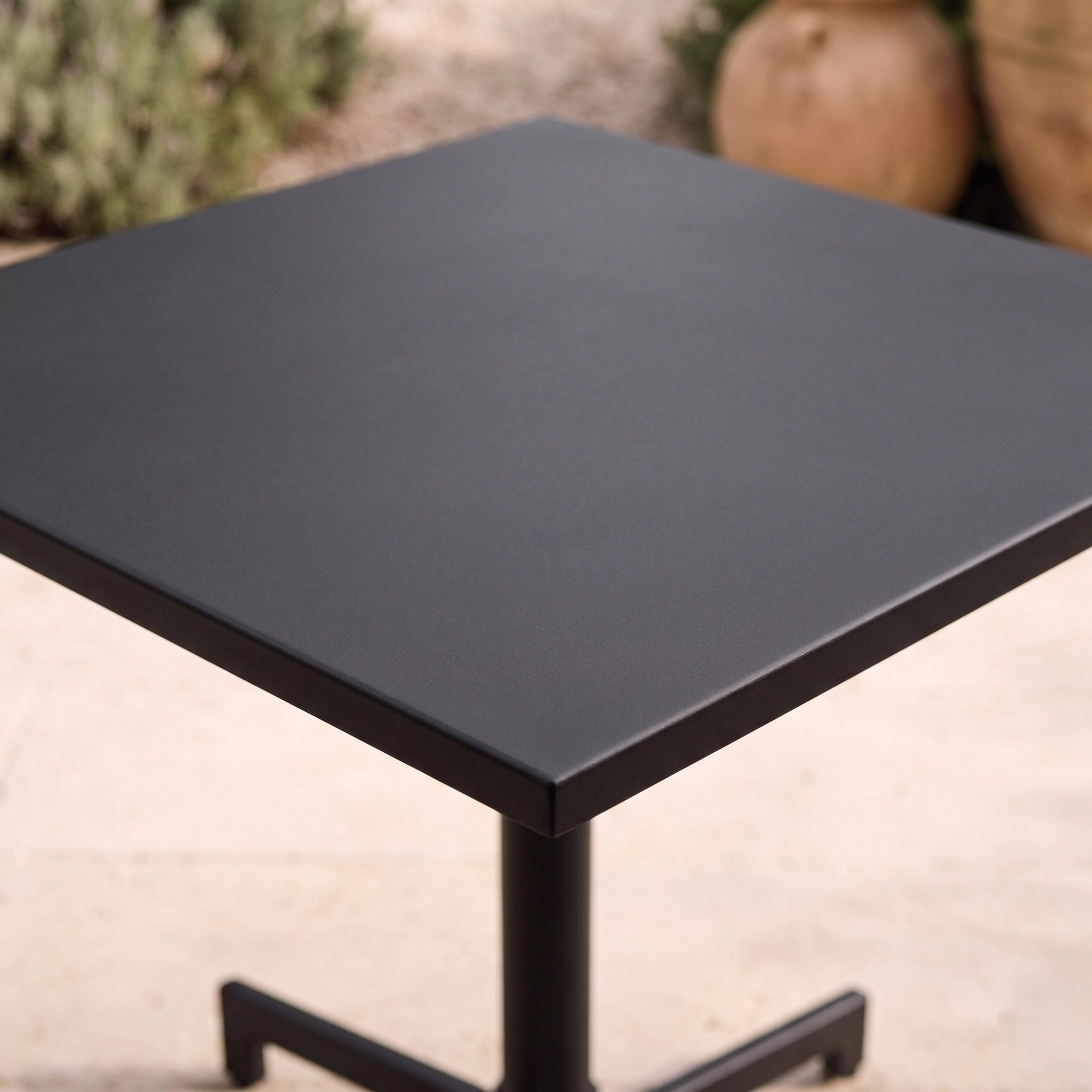 Oviala - Table de jardin carrée bistrot avec plateau rabattable 70cm anthracite Palavas - Oviala - Image 3