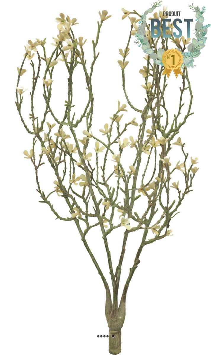 Artificielles - Jasmin artificiel en branche, 4 ramures, H 44 cm, Crème - couleur: Crème - Imagen 1