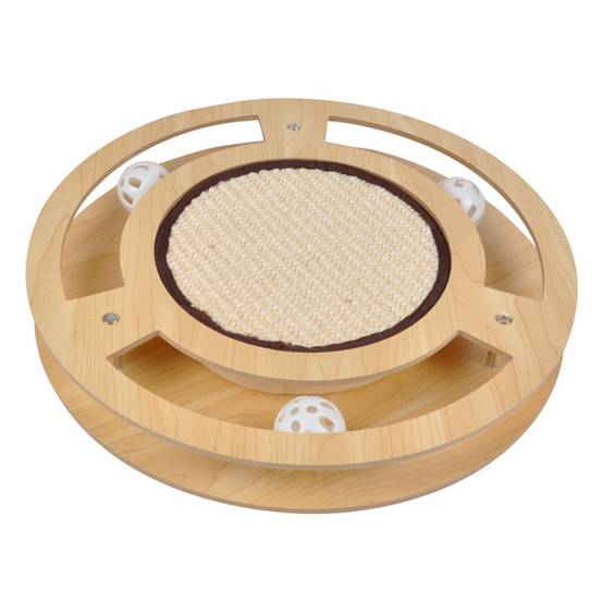 Love Story - Jeu Interactif pour Chat "Griffoir & Tunnel" 33cm Naturel - Image 1