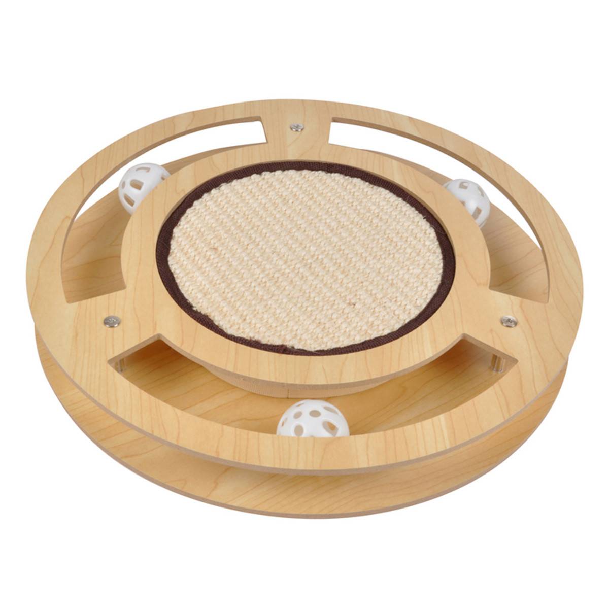 Love Story - Jeu Interactif pour Chat "Griffoir & Tunnel" 33cm Naturel - Image 1