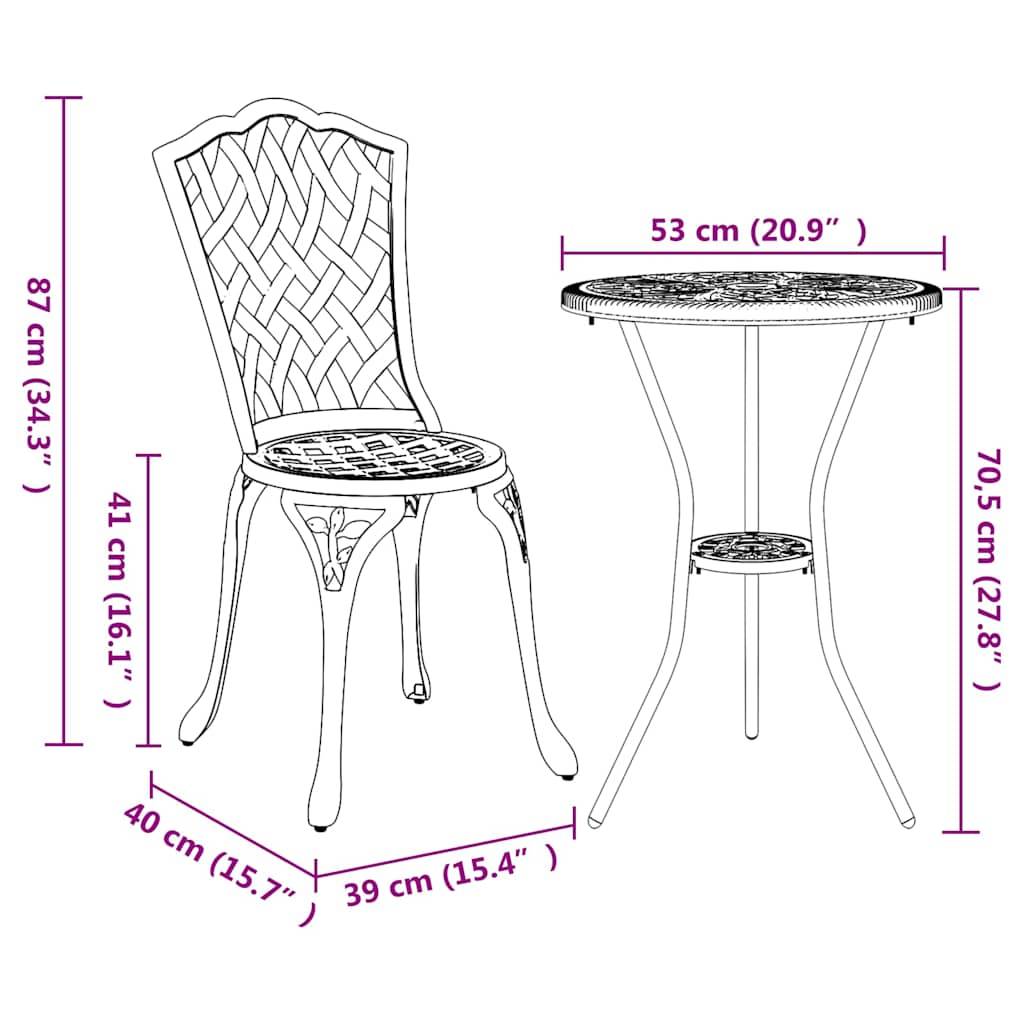 Ensemble bistro compact en Aluminium style classique pour petit balcon ou jardin Noir – ComfortXL Outdoor Living - Image 5