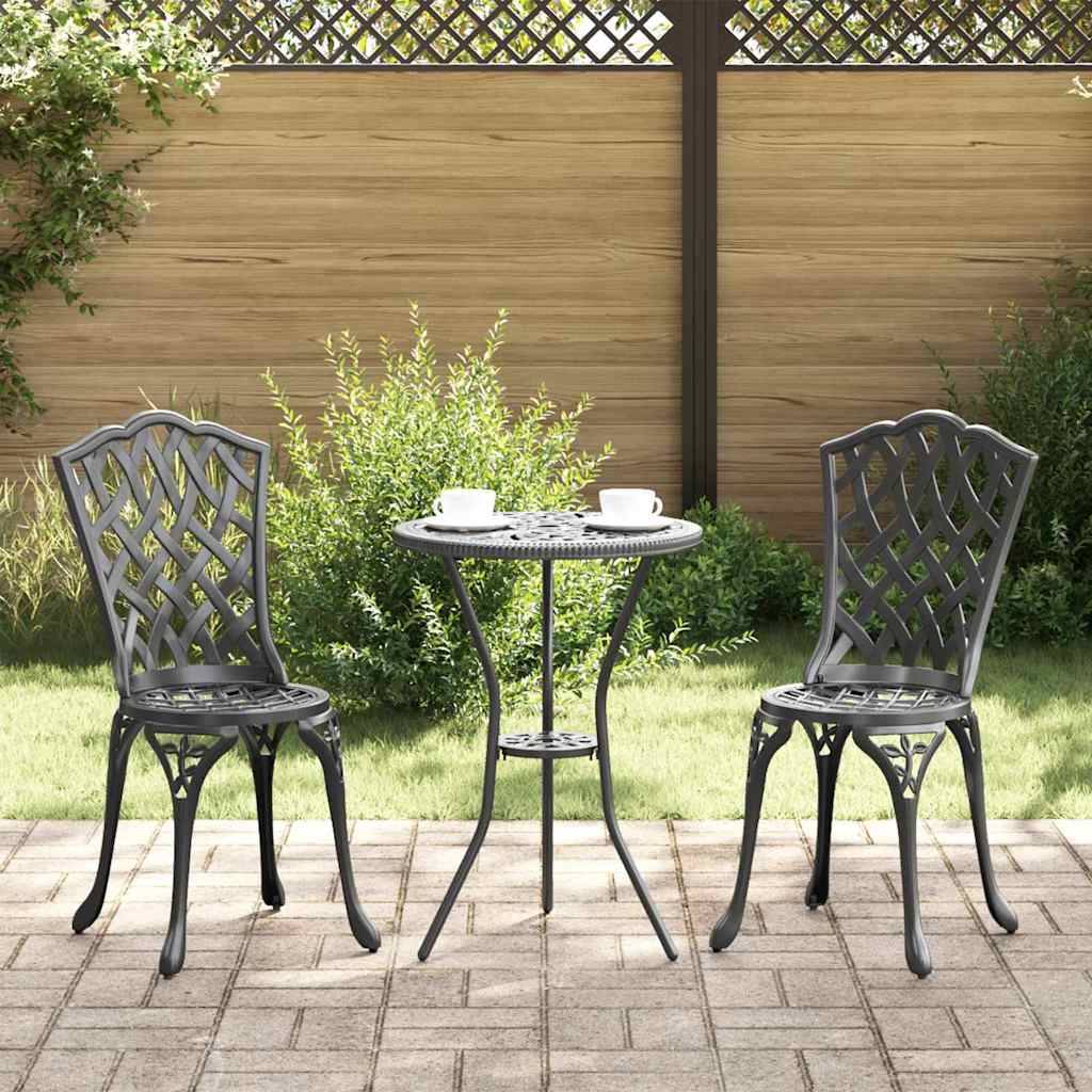 Ensemble bistro compact en Aluminium style classique pour petit balcon ou jardin Noir – ComfortXL Outdoor Living - Image 1