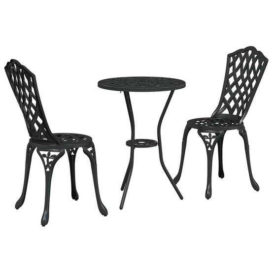 Ensemble bistro compact en Aluminium style classique pour petit balcon ou jardin Noir – ComfortXL Outdoor Living - Image 2