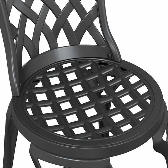 Ensemble bistro compact en Aluminium style classique pour petit balcon ou jardin Noir – ComfortXL Outdoor Living - Image 3