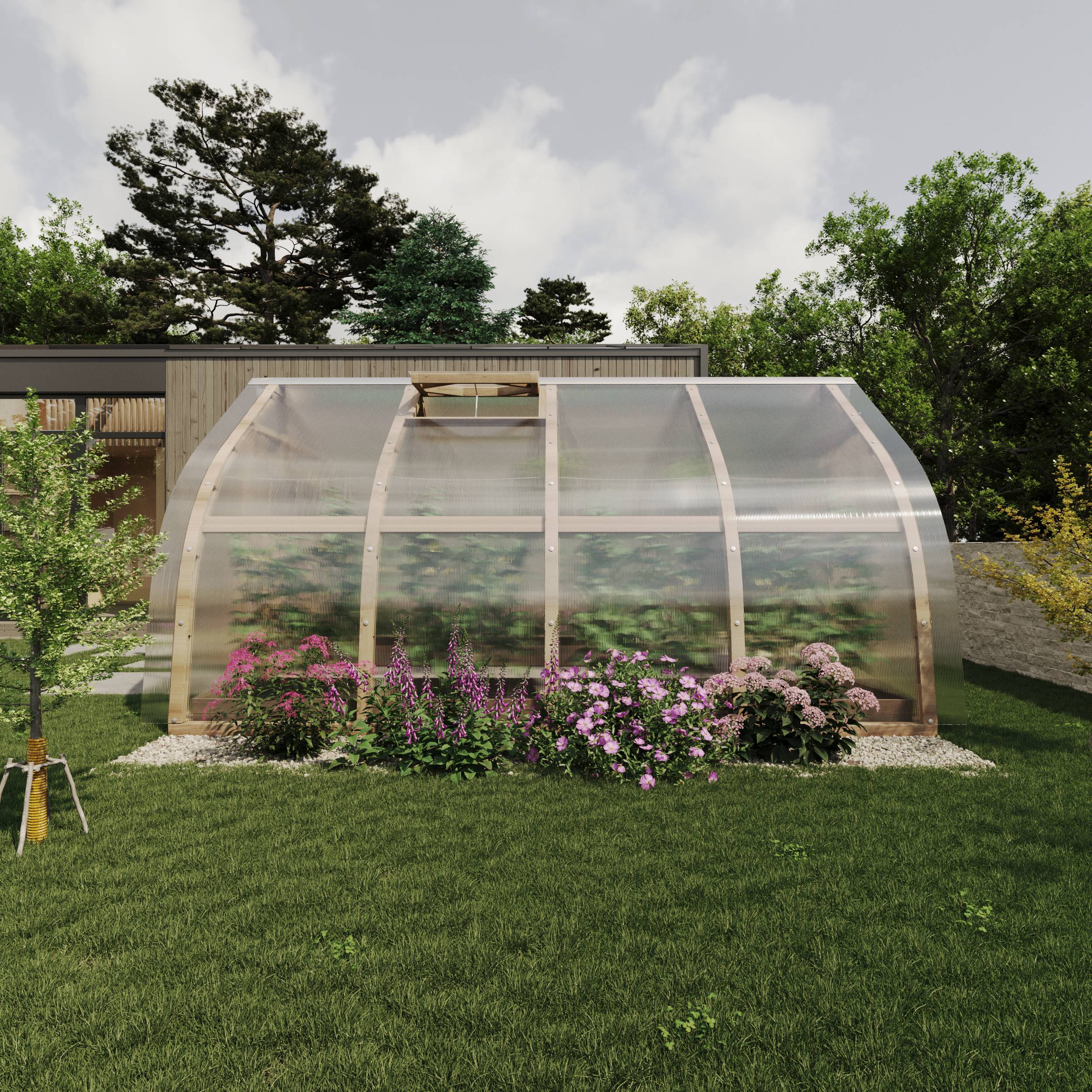 Serre en bois 12m² Norhage Tre 300 - Polycarbonate 16mm - Image 6