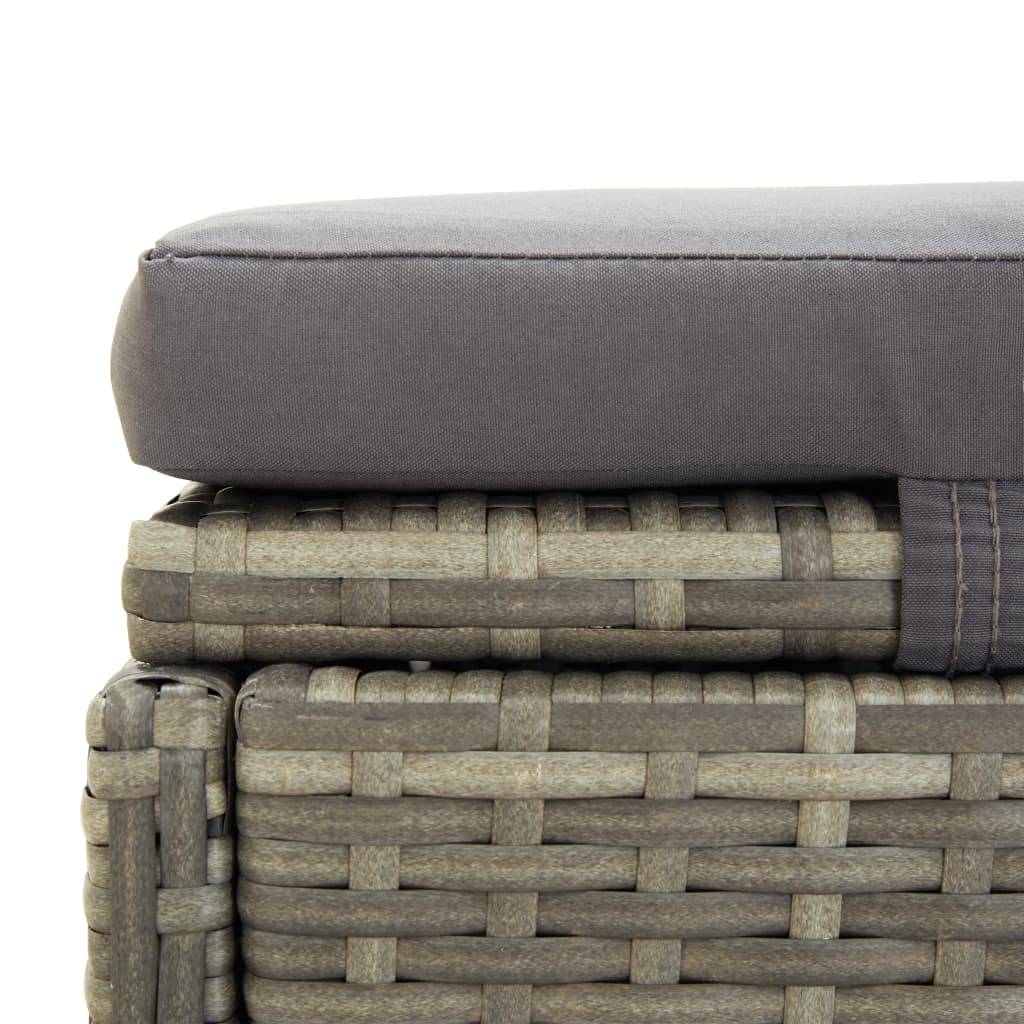 Helloshop26 - Transat bain de soleil avec coussin gris résine tressée - Imagen 7