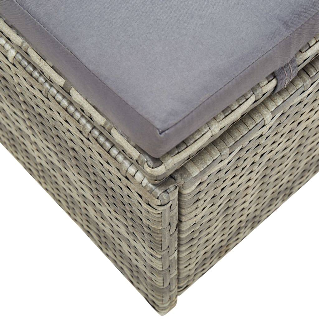Helloshop26 - Transat bain de soleil avec coussin gris résine tressée - Imagen 6