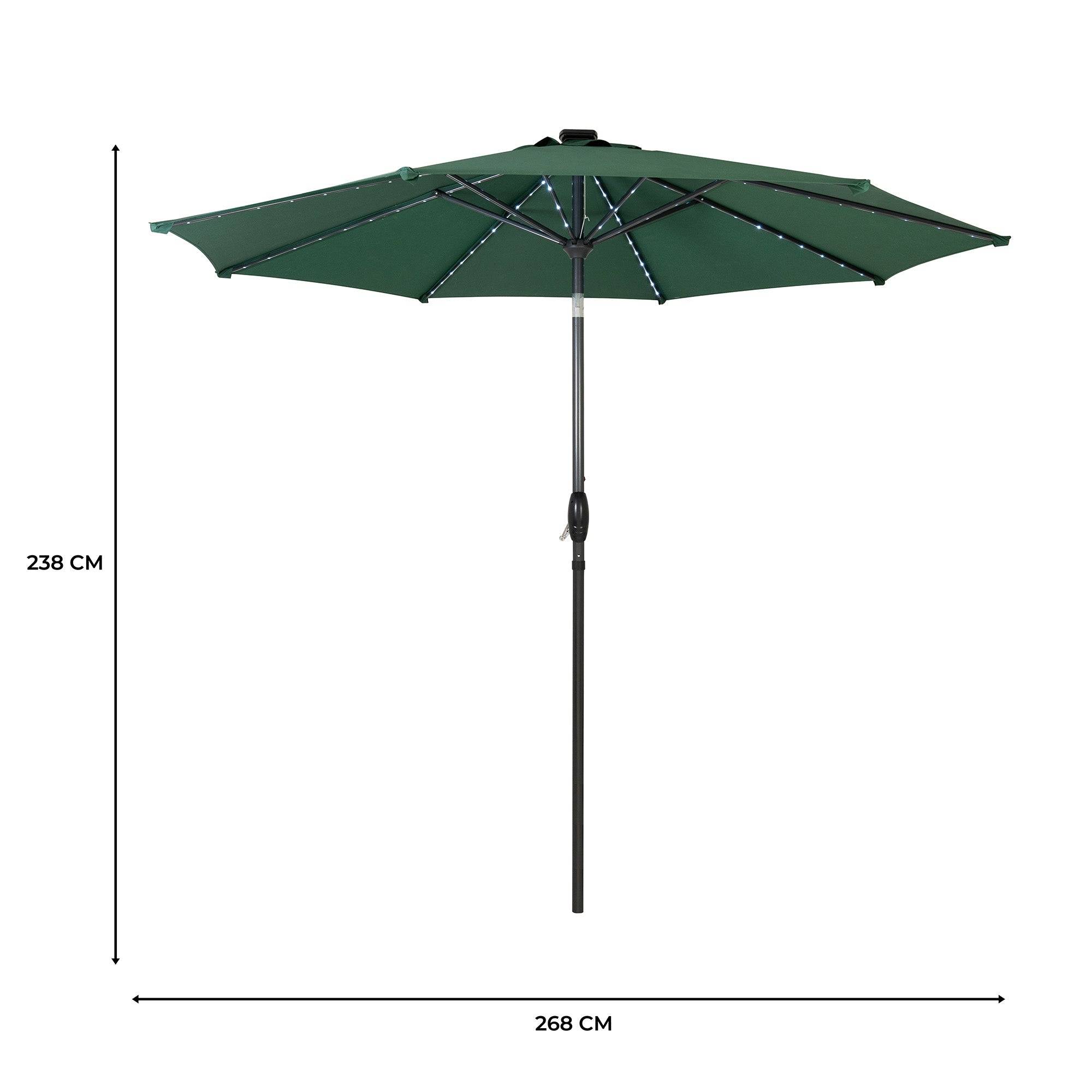Monstershop - Parasol Inclinable à LED 2,7 m - Vert - Image 5
