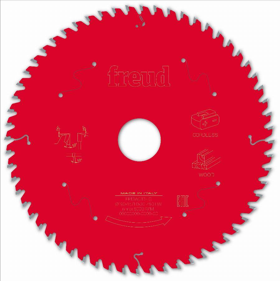 Lame pour scie circulaire portative sans fil FREUD - Ø190 1,45/1 AL30 Z60 BA 10° - F03FS10060 -FR13W013HC - Imagen 1