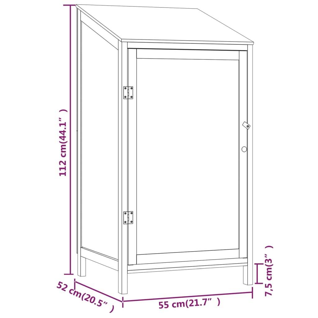 Vidaxl - Remise de jardin Blanc 55x52x112 cm Bois de sapin solide vidaXL 152179 - Image 3
