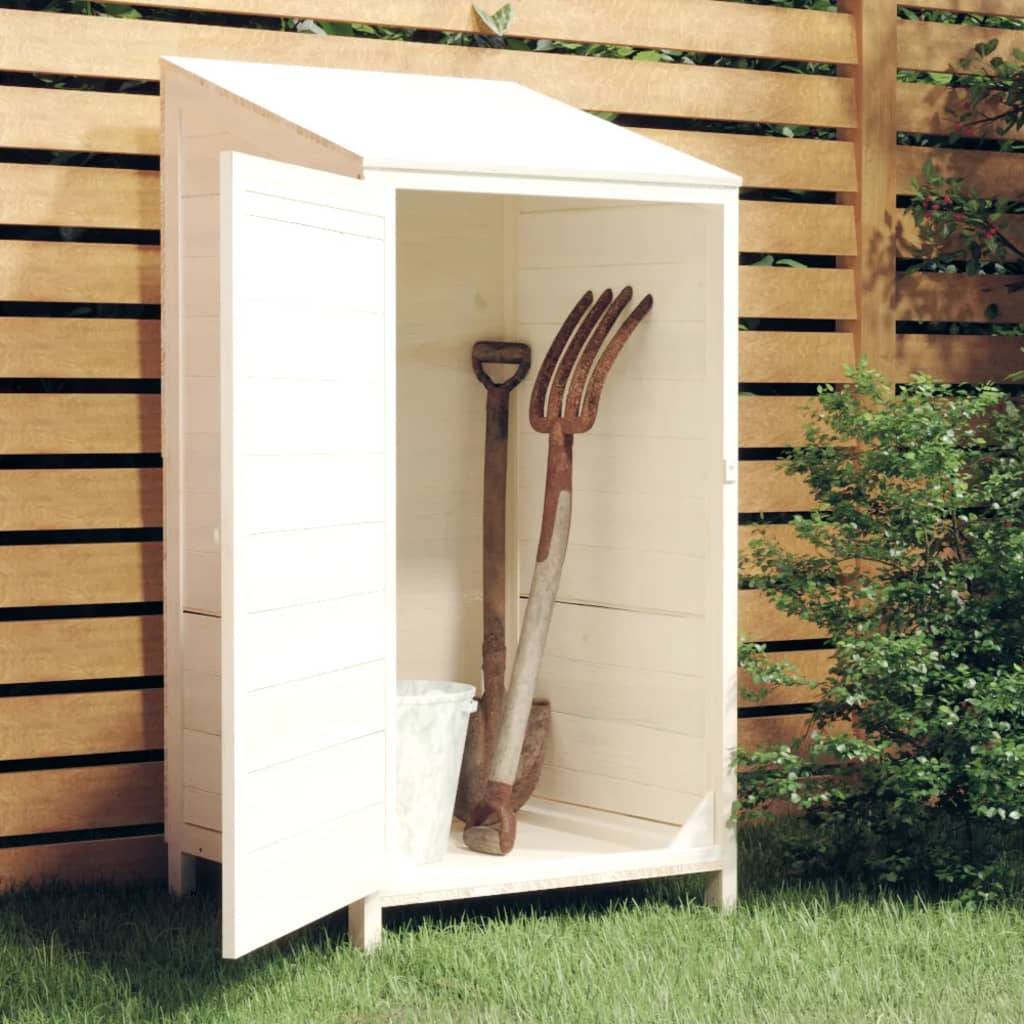 Vidaxl - Remise de jardin Blanc 55x52x112 cm Bois de sapin solide vidaXL 152179 - Image 1