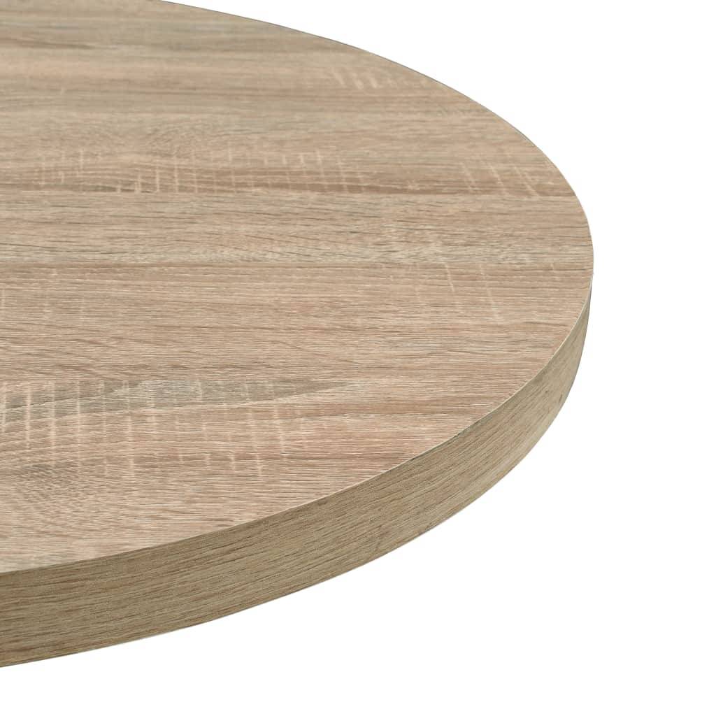 Helloshop26 - Table haute mange debout bar bistrot MDF et acier rond 80 cm chêne marron - Imagen 4