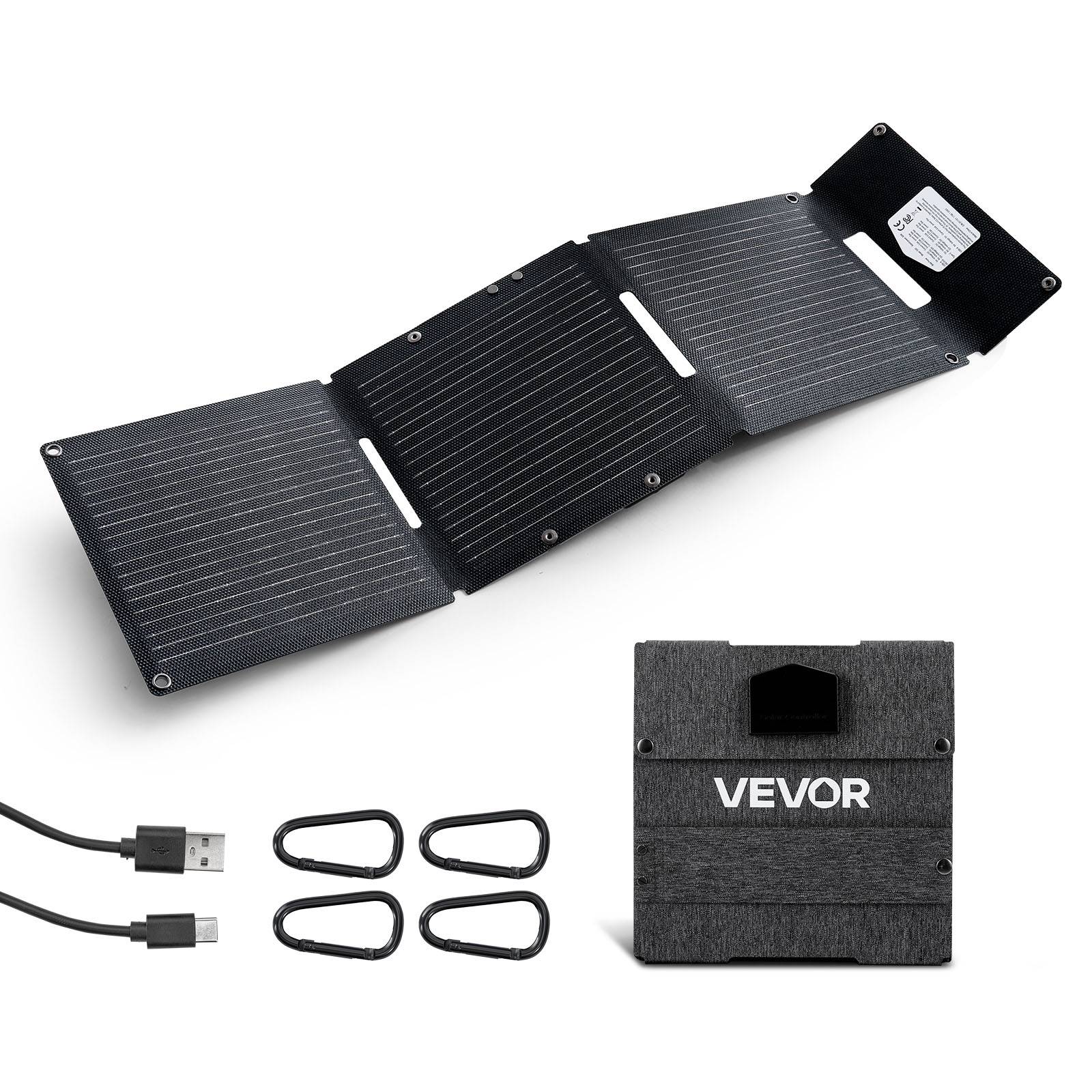 VEVOR Panneau Solaire Portable Chargeur Solaire Pliable Monocristallin 30 W - Image 1