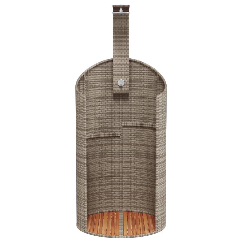 Douche d'exterieur bois d'acacia avec finition huilée gris  100 x 100 x 241,5 cm  - Prolenta premium - Image 5