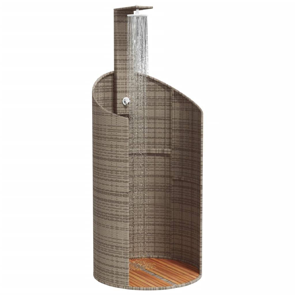 Douche d'exterieur bois d'acacia avec finition huilée gris  100 x 100 x 241,5 cm  - Prolenta premium - Image 4