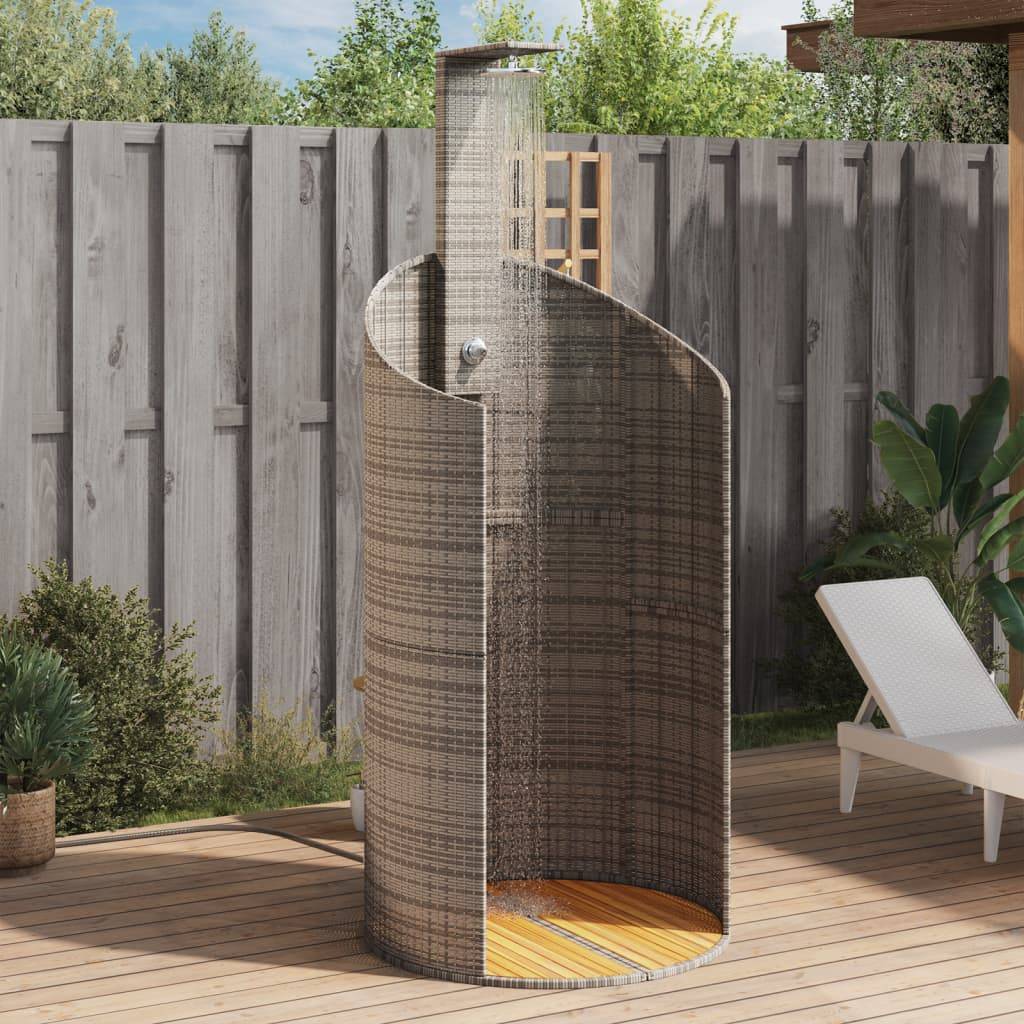 Douche d'exterieur bois d'acacia avec finition huilée gris  100 x 100 x 241,5 cm  - Prolenta premium - Image 2