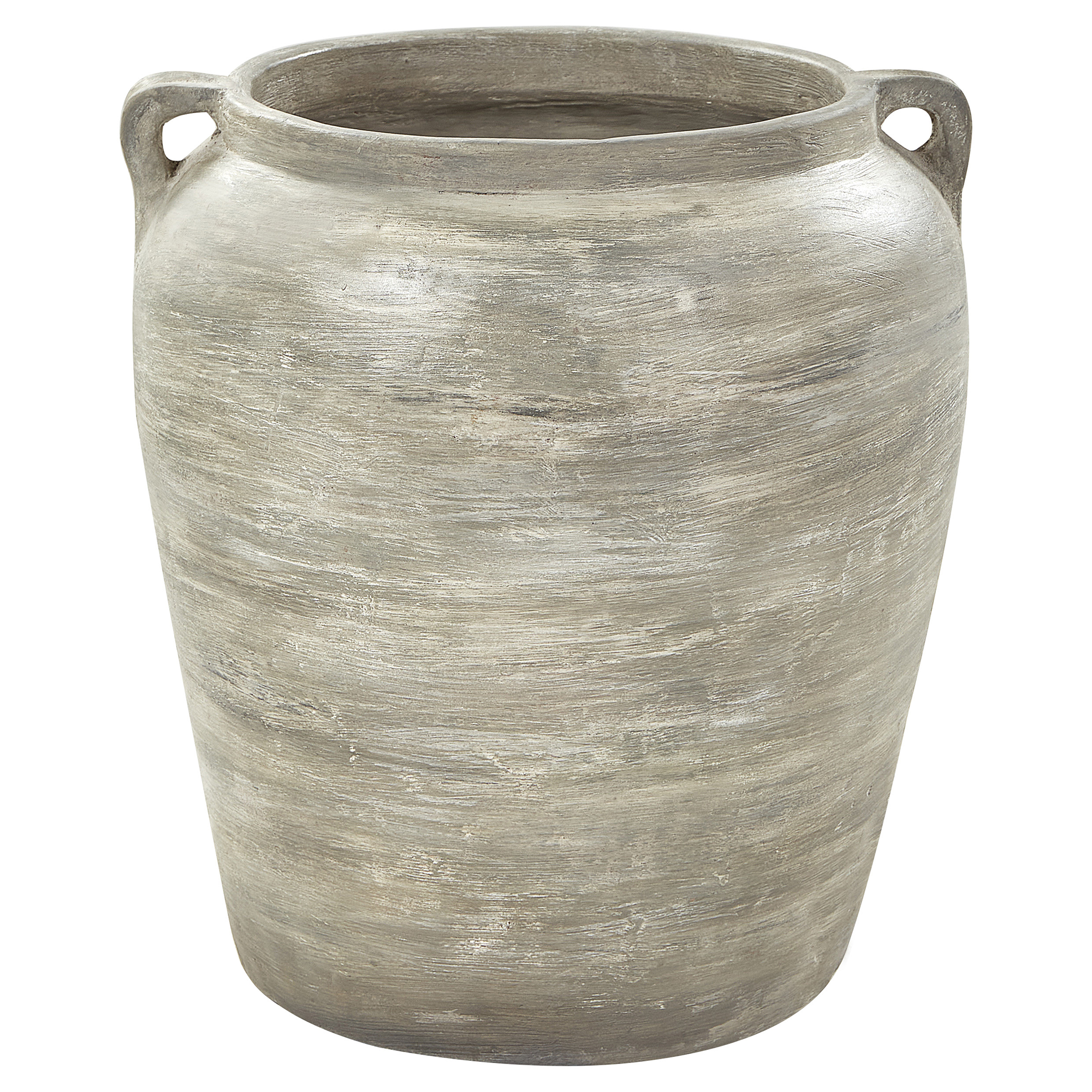 Pot de Fleurs Gris en Terre Cuite 40 cm Extérieur Jardin Intérieur Accessoires de Salon - Image 1