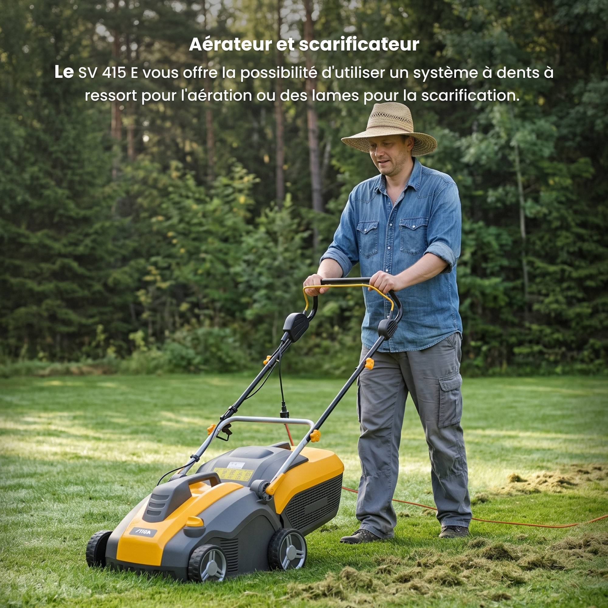 Stiga - Aérateur SV 415 E, 1500 W, 38 cm, 20 lames ou 44 ressorts, sac 50 L - STIGA - Image 4