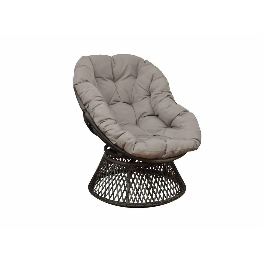 Proloisirs - Fauteuil Idylle pivotant 360° rotatif en acier avec Coussin polyester - grey/gris PROLOISIRS
