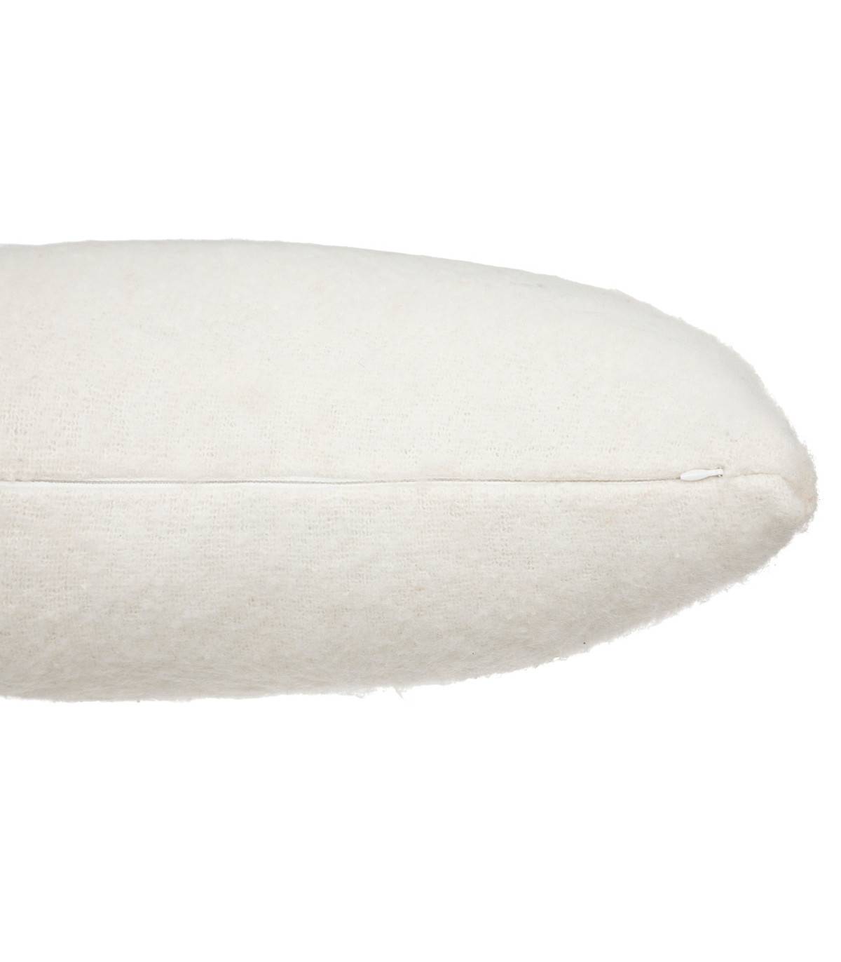 Coussin décoratif Blanc Ivoire effet Mohair 45 x 45 cm - Imagen 2