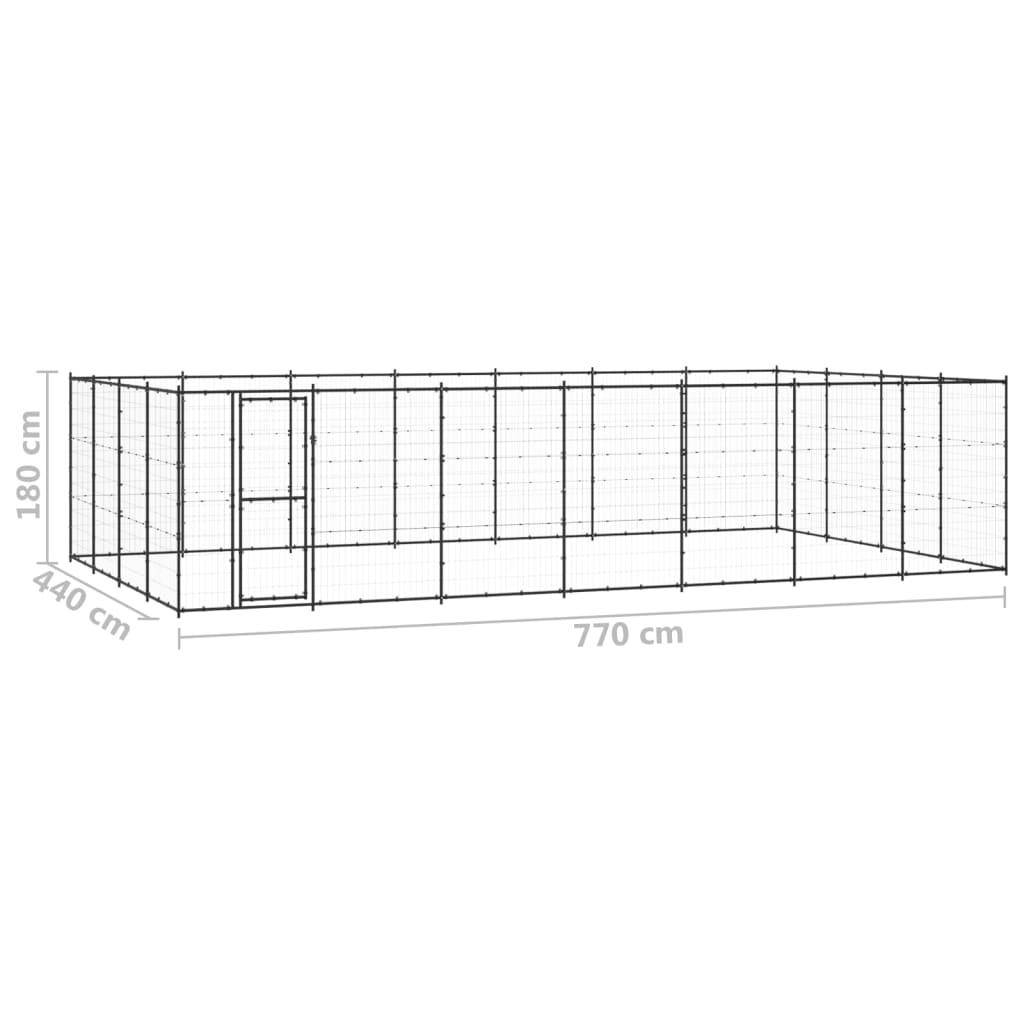 Helloshop26 - Chenil extérieur cage enclos parc animaux chien d'extérieur pour chiens acier 33,88 m² - Imagen 2
