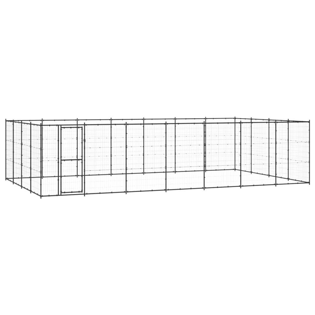 Helloshop26 - Chenil extérieur cage enclos parc animaux chien d'extérieur pour chiens acier 33,88 m² - Imagen 1