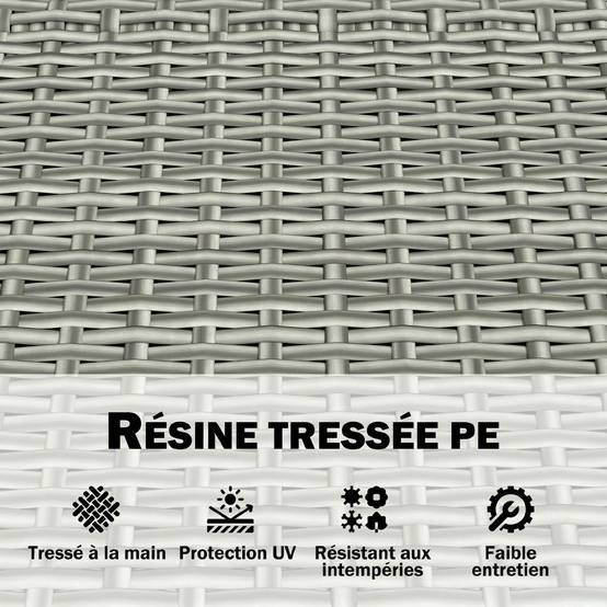 Banc coffre rangement extérieur 170L résine tressée acacia 2 places coussin gris clair - ComfortXL Outdoor Living - Image 10