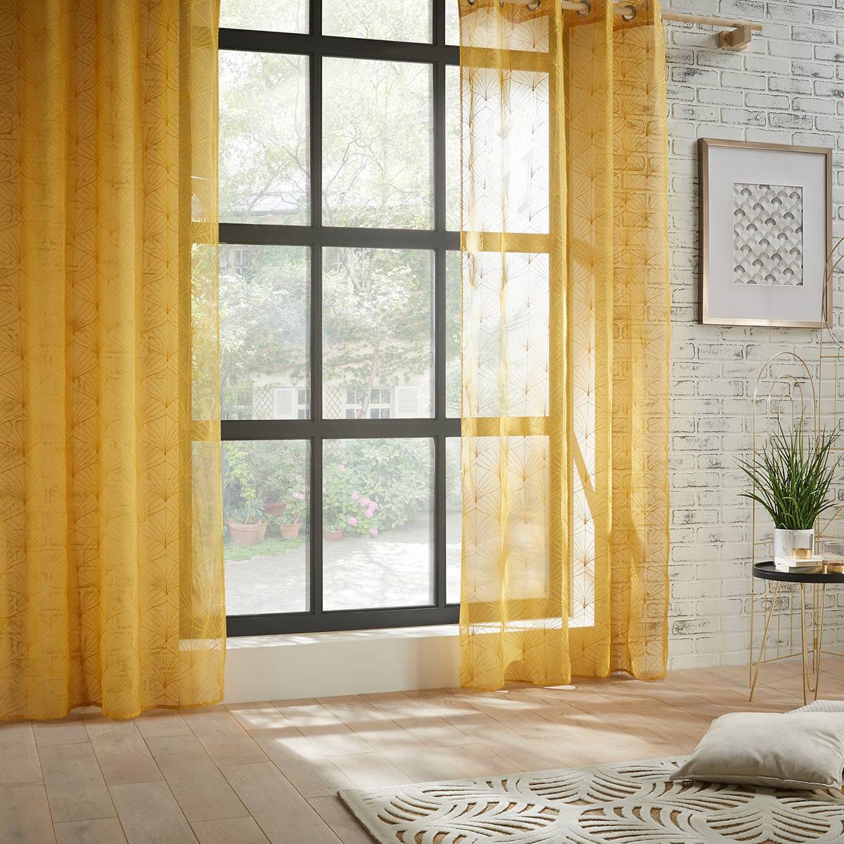 Atmosphera - Voilage "Mia" jaune moutarde 140x240cm - Atmosphera Créateur d'intérieur - Imagen 1