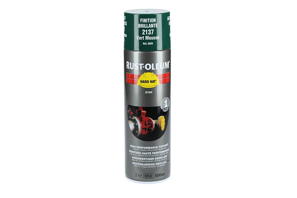 Couche de finition Hard Hat Ral-couleurs vert mousse RAL 6005 500ml - RUST-OLEUM - 2137 - Image 2